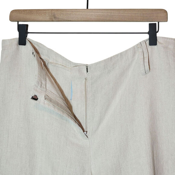 In The Wash Linen Gaucho Pant Wide Leg Natural Beige Coastal Boho Chic Casual 12 - Picture 3 of 12